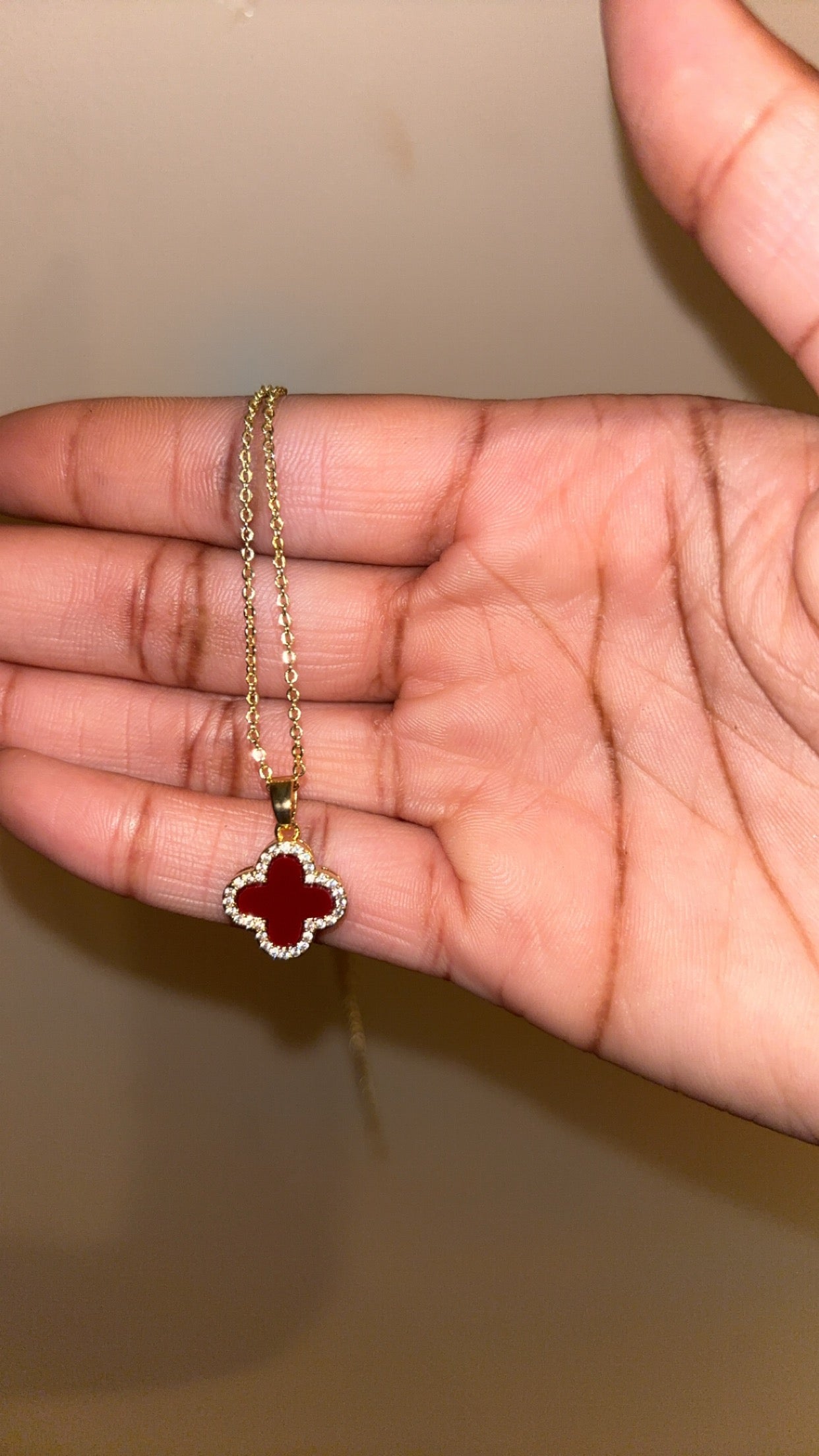 Red leaf necklace