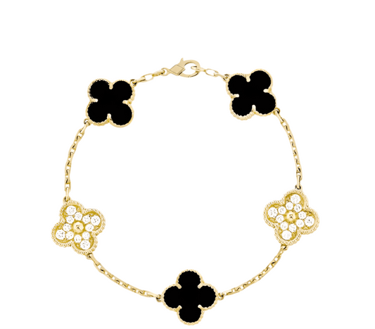 Amara bracelet-Black & Dazzling Crystals