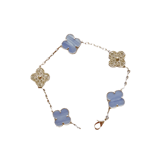 Amara bracelet-Crystal Silver & Frosted Blue